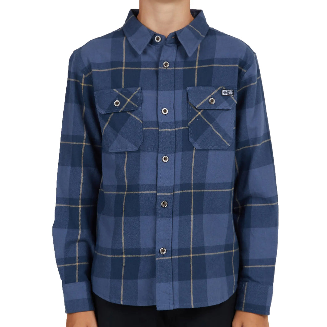 Salty Crew Mens First Light Long Sleeve Flannel Shirt