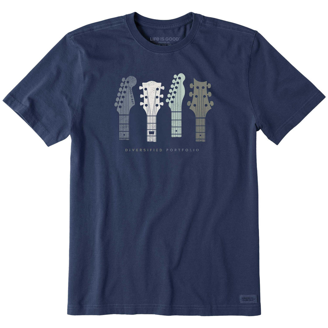 Life Is Good Mens Diversified Portfolio Guitars Short Sleeve T Shirt